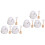 6Pcs Honey Jar with Dipstick and Lid Ceramic White Bee Pattern Kitchen 5