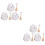 6Pcs Honey Jar with Dipstick and Lid Ceramic White Bee Pattern Kitchen 7
