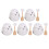 6Pcs Honey Jar with Dipstick and Lid Ceramic White Bee Pattern Kitchen 9