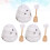 6Pcs Honey Jar with Dipstick and Lid Ceramic White Bee Pattern Kitchen 11