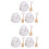 6Pcs Honey Jar with Dipstick and Lid Ceramic White Bee Pattern Kitchen 6