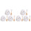 6Pcs Honey Jar with Dipstick and Lid Ceramic White Bee Pattern Kitchen 3