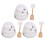 6Pcs Honey Jar with Dipstick and Lid Ceramic White Bee Pattern Kitchen 1