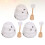 6Pcs Honey Jar with Dipstick and Lid Ceramic White Bee Pattern Kitchen 10