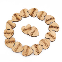 50pcs Wooden Hearts Scrapbooking Embellishments Crafts