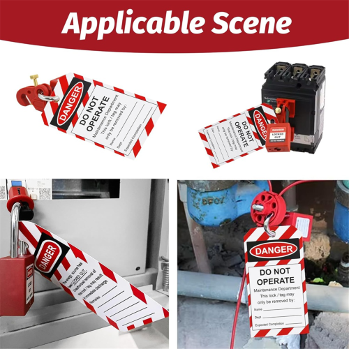 50PCS Lockout Tagout Tags Do Not Operate Lables with 50 Zip Ties 1