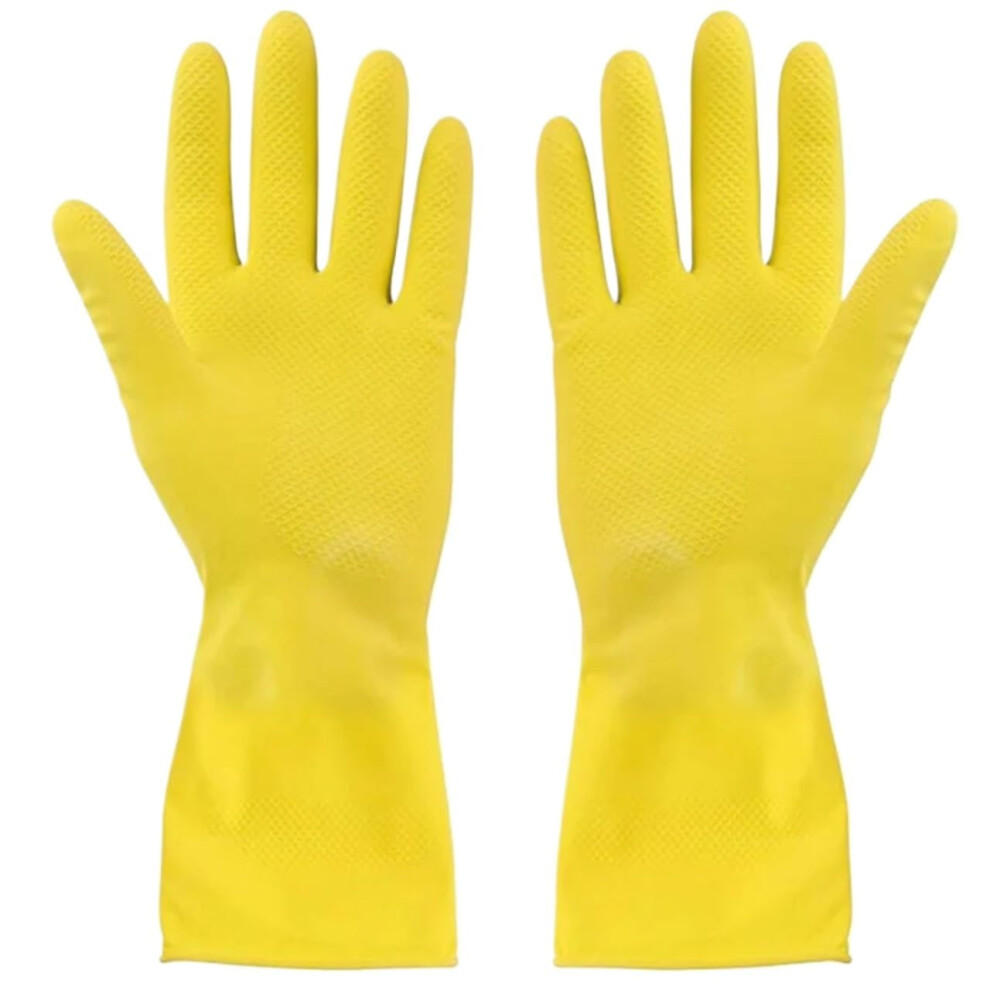 Cleaning Gloves 3pcs Reusable Rubber Dishwashing Gloves Extra Thick Long Sleeve Kitchen Cleaning Gloves Size M Yellow-image-OPC-PKC2KB8-NEW
