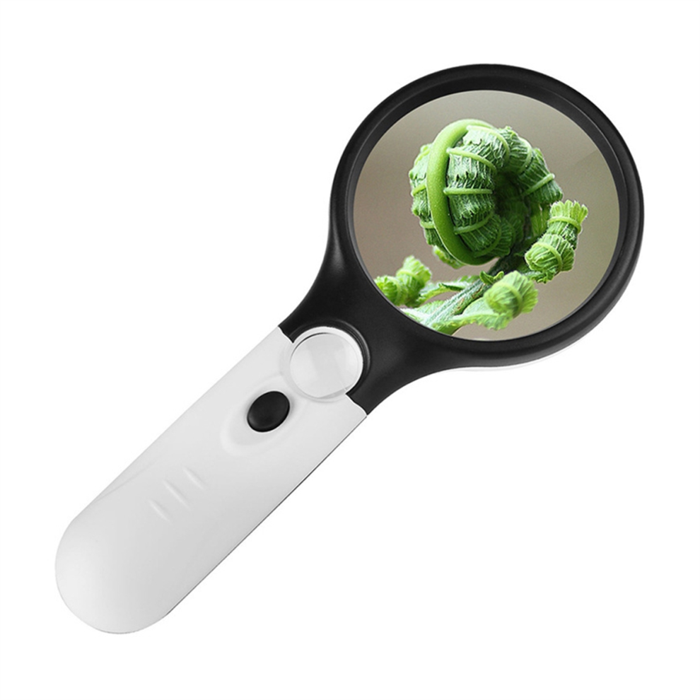 45X Professional Handheld Magnifying Glass Reading Lens 3 Led Light 4713049679613