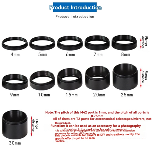 Νέος δακτύλιος επέκτασης Focus μήκους M42x1mm για σωλήνα επέκτασης 2