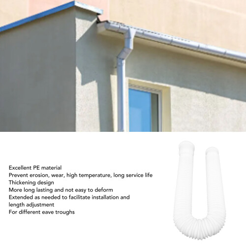 White Rain Gutter Downspout Extender 1.5 m Flexible PE Drainage Solution 2