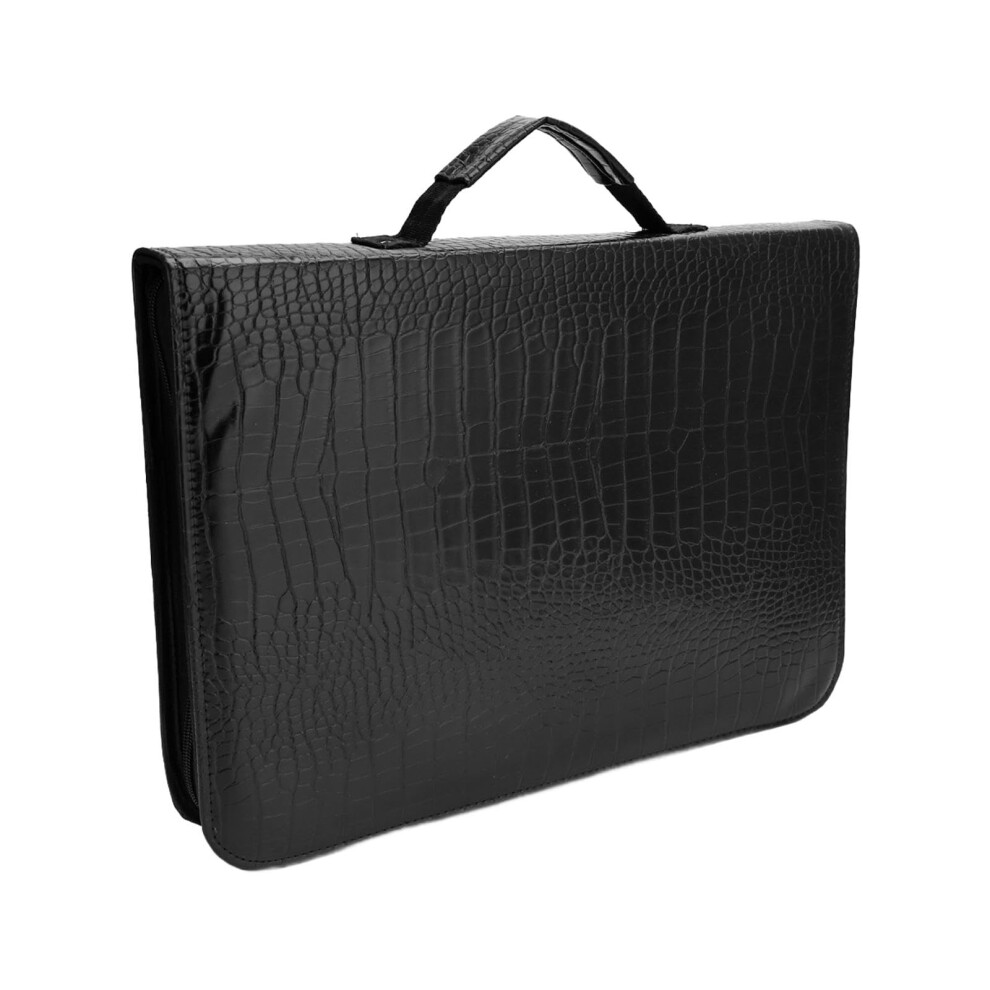 Haircutting Scissors Storage Case PU Leather Barber Scissors Bag with Portable Handle for Salon and Home Use