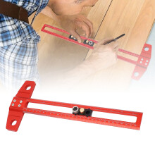 30 cm Aluminium T-Skalierline mit 3 Bohrhülsen, Zoll & Metric