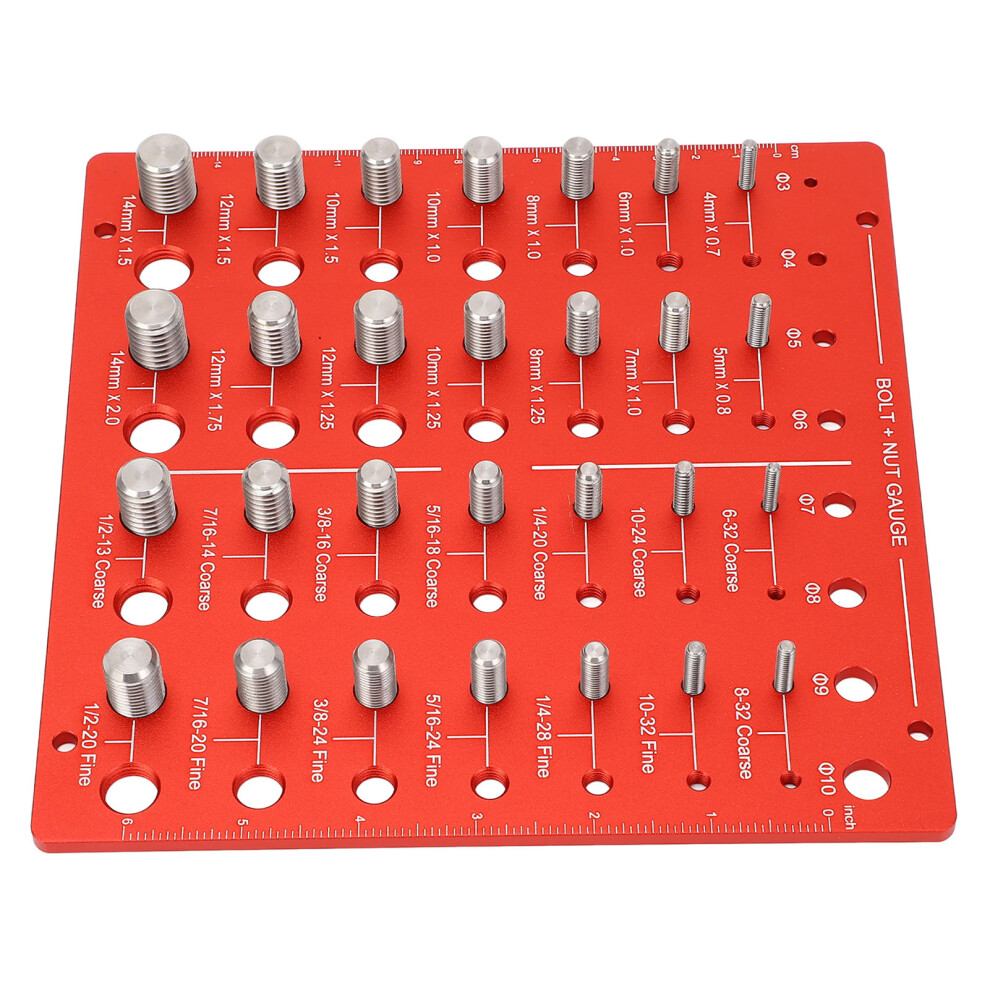 Aluminum Alloy Thread Checker Gauge Bolt Nut Size Identifier 3191346639645