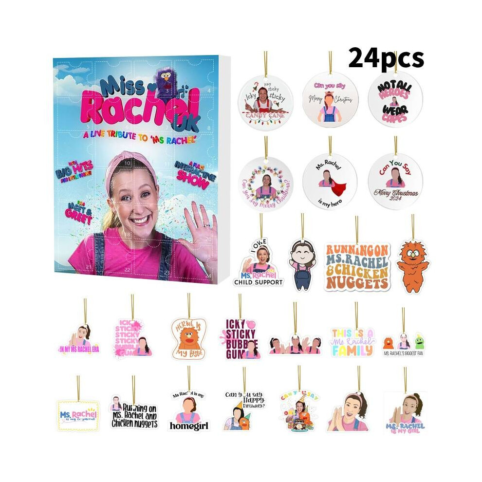 (Blue) Christmas Advent Calendar Msrachel Blind Box 24 Day Countdown Acrylic Gift Kids Blue