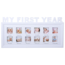 3pcs Photo Frame White Girl Newborn Plastic Set