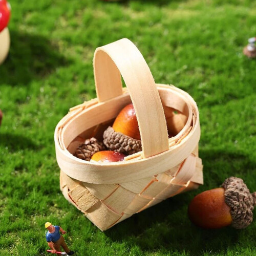 Wedding Supply Decorative Tiny Baskets Wood 12pcs 1