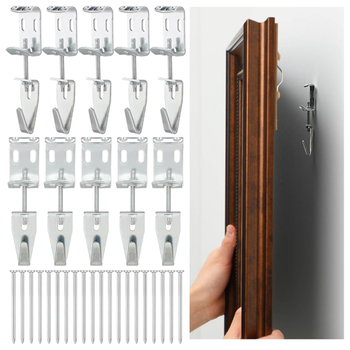 10 Pcs Adjustable Picture Hangers J Hooks Mirror Hanging Kit 1