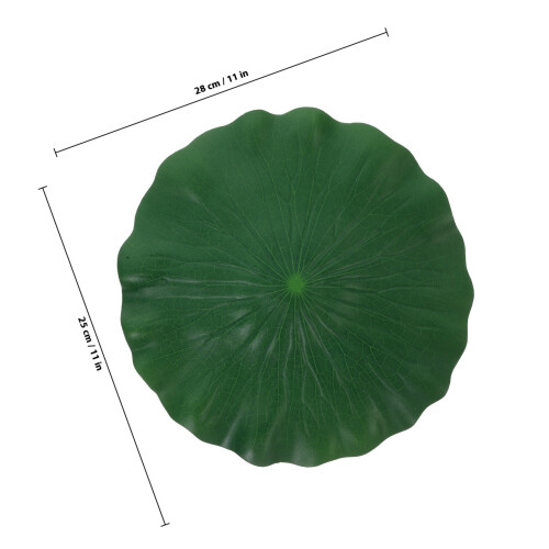 6 Pcs Pu Simulation Lotus Leaves 28cm Green 1