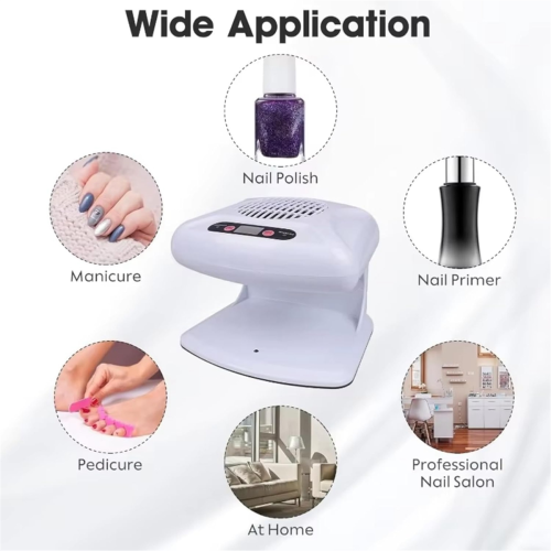 Nageldroger voor gewone nagellak, 300W nageldroogventilator wit (EU) 2