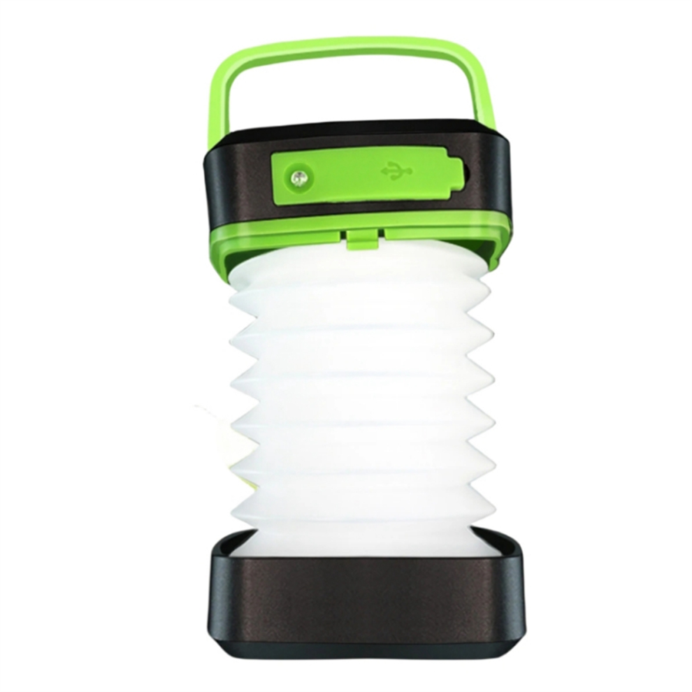 Merkkitön Camping Solar Rechargable Foldable Portable Lantern Light/Green