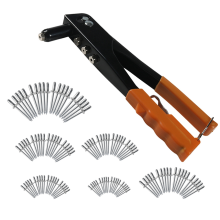 Heavy Duty Riveter Set Riveting Machine 120Pcs Blind Rivets Orange