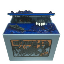 (Godzilla) Hello Doraemon Pikachu Kitty Godzilla Steal Money Piggy Bank Puzzle Electric Toy
