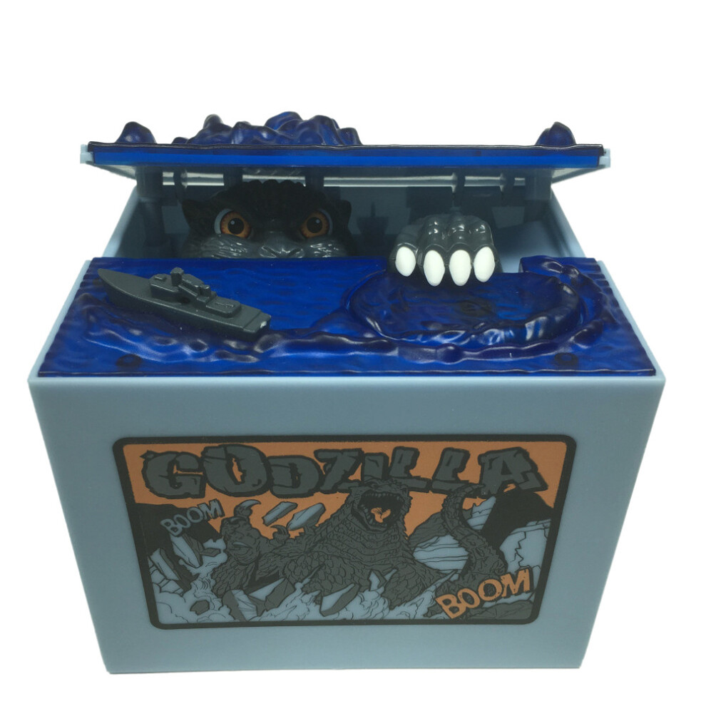 (Godzilla) Hello Doraemon Pikachu Kitty Godzilla Steal Money Piggy Bank Puzzle Electric Toy