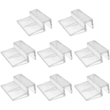 Glass Cover Clips for Aquariums - Pack of 8, 12mm Acrylic Holders for Rimless Aquarium Lids, Universal Glass Clip Holders