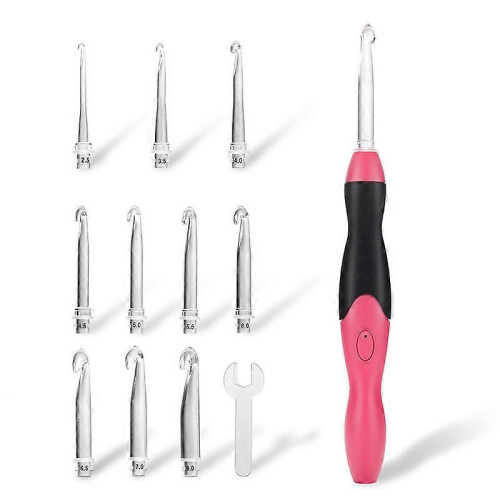 11 In 1 Usb Led Light Up Crochet Hooks Knitting Needles Weave Sewing Tools Set 2