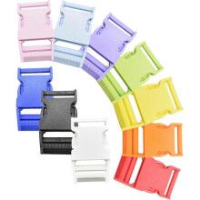 30PCS 25mm Plastic Buckles Click Fastener Mini Buckle Security Buckle for Backpack Ribbon
