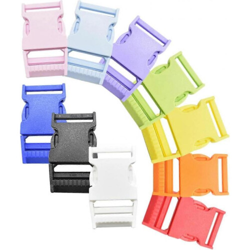 30PCS 25mm Plastic Buckles Click Fastener Mini Buckle Security Buckle for Backpack Ribbon