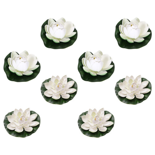 40 Pcs Floating Lotus Artificial Lily Pads Pond Decor