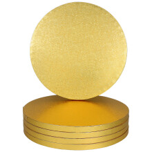 5Stk Runde Mini Cake Boards Gold, Wiederverwendbar, Stabil, Für