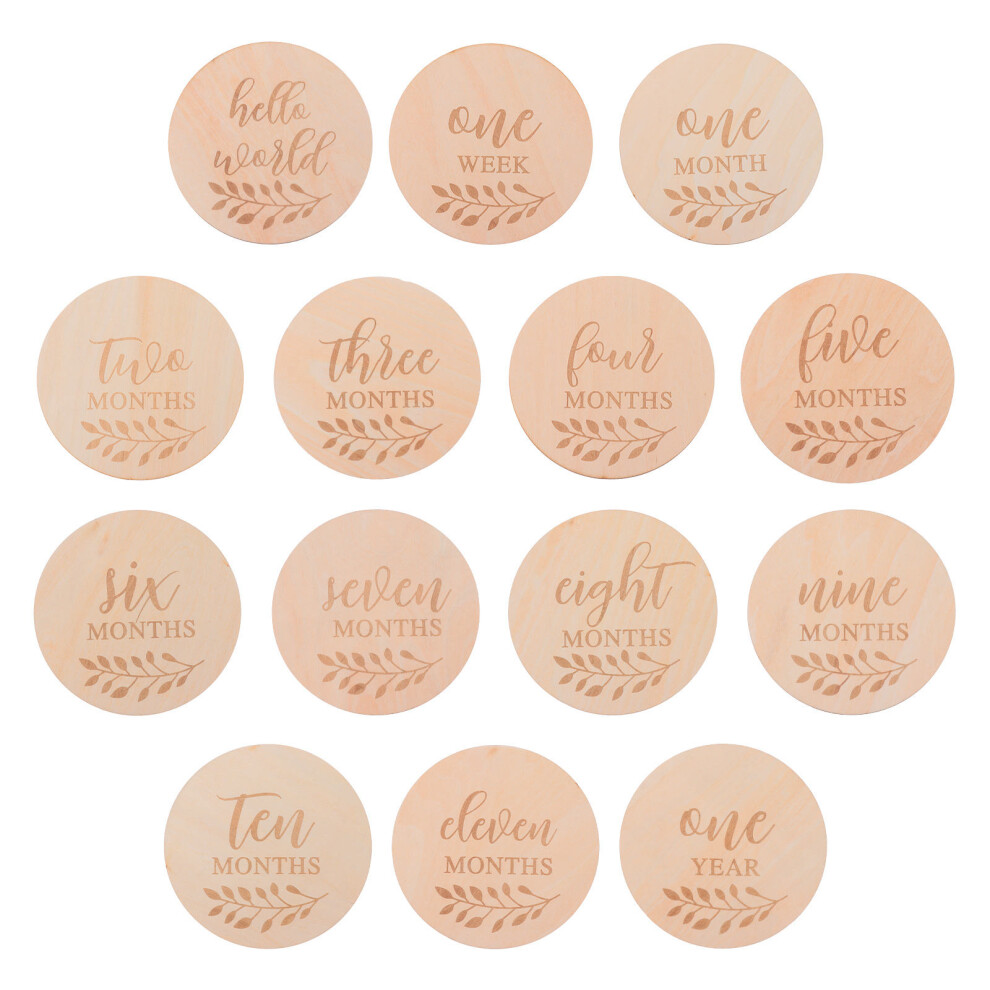 42 Pcs Newborn Baby Milestone Wood Cards Photo Props Totority