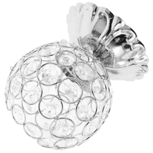 Guangmc Crystal Candle Holders For Table Centerpiece - Silver