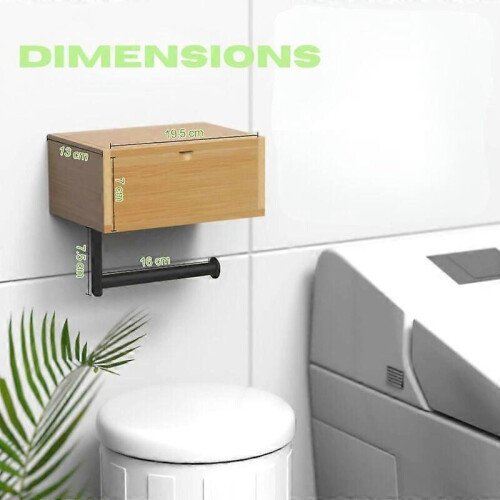 Toilet Paper Bamboo Roll Holder, Bathroom Roll Holder 2