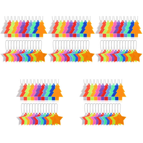 5 Pack Safety Reflective Keychain Pendant Pendants Backpack Ornaments 2