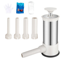 3.3Lbs Stainless Steel Manual Sausage Stuffer with 4 Tubes, Casing & Gloves