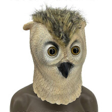 Owl Mask Animal Latex Full Head Realistic Bird Masks Fancy Dress for Halloween Carnival Costume Party