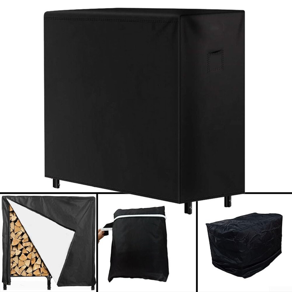 Firewood Storage Solution 210D Waterproof Cover for Log Racks with Easy Removal Handles, Heavy Duty, Weather Resistant, Outdoor Use-image-OPC-PKC666N-NEW