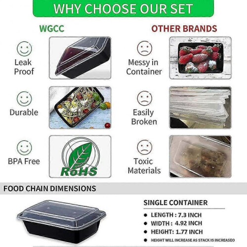 Meal Prep Containers,50 Pack Extra-thick Food Storage Containers with Lids 2