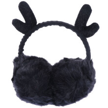 Earmuff Plush Black Warm Earmuffs 1pcs 8.7x7.1x3.9in