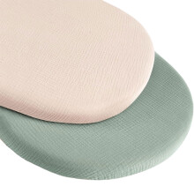 2pcs Soft Cotton Cradle Mattress Sheets Fitted Bassinet Covers for Infants, Stretchy Baby Pad Sheets, 60x30 cm