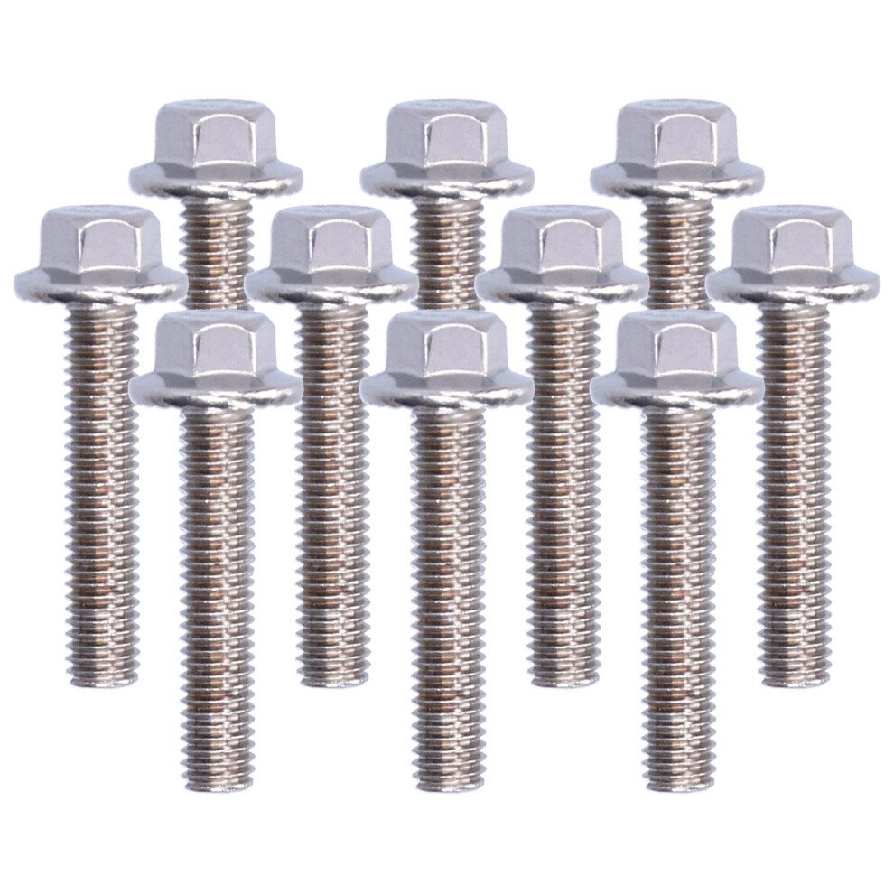 10Pcs Flanged Hex Head Bolts Stainless Steel 304