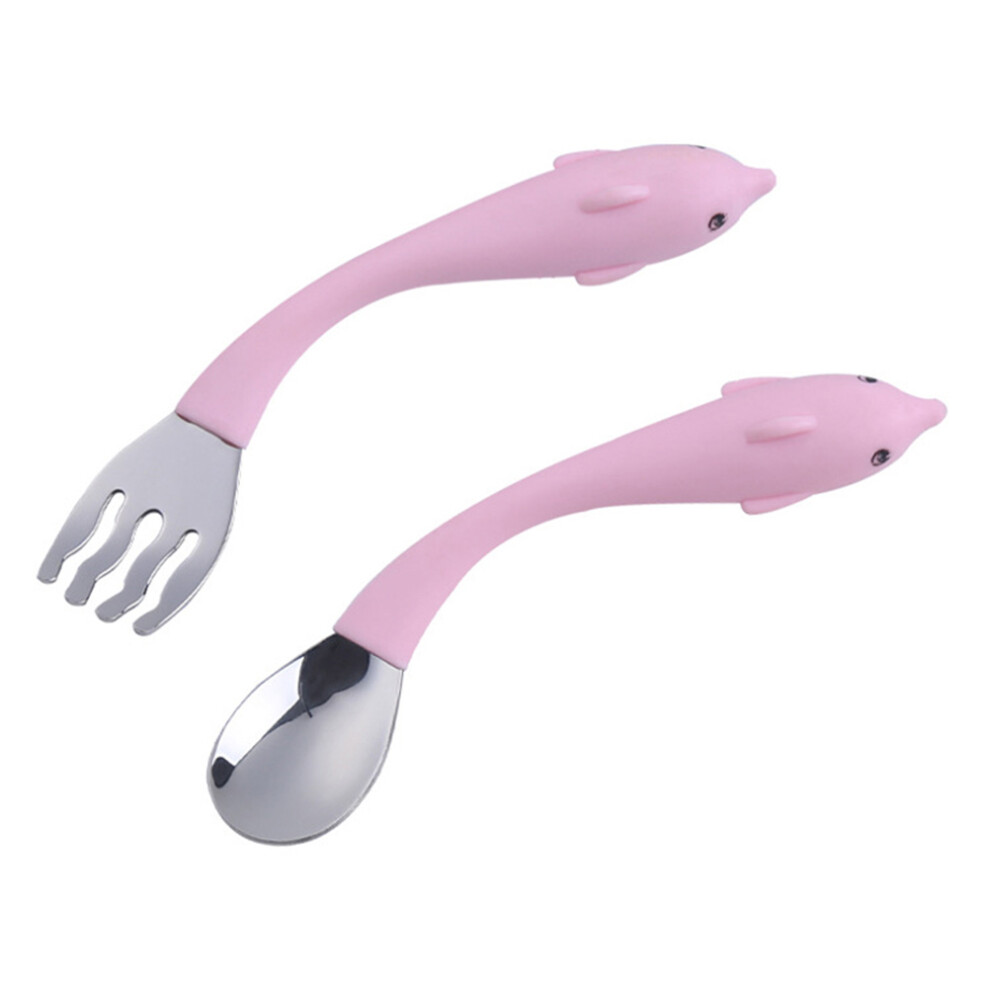 1 Set 2Pcs Stainless Steel Spoon Fork Set For Toddler Aboofan