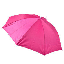 Hands-Free Umbrella Hat With Adjustable Cap, UV Protection Fishing & Camping Umbrella, Elastic Band, Rose Red Color