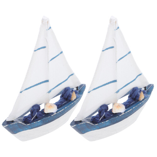 2 Pcs Mediterranean Sailing Ship Model Kit Creative Sailboat