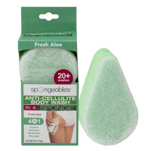Bagnoschiuma anticellulite Spongeables in una spugna da lavaggio da 20+ Aloe fresca 1 conte