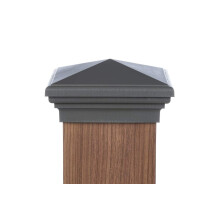 Tapa para postes de 6 x 6, 5,5 x 5,5, parte superior cuadrada estilo pirámide de Nueva Inglaterra marrón más común para cercas al aire libre, buz