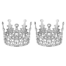 6 Pcs Metal Crown Cupcake Toppers Cake Decoration